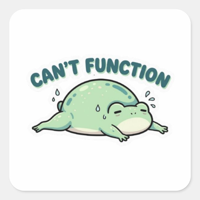 Can’t Function Frog Sticker Cute Exhausted Frog Fu (Front)