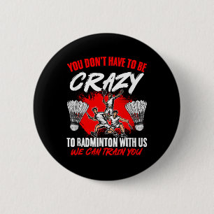 Can Train Racket Shuttle Sport Hobby Badminton Pla 6 Cm Round Badge