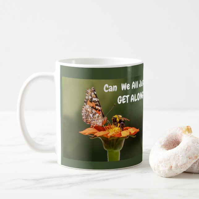 Can We All Just Get Along? Coffee Mug (With Donut)