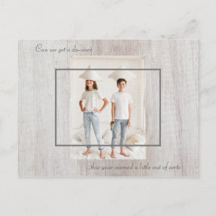 Can We Get A Do-Over Christmas Chic Wood Photo Postcard
