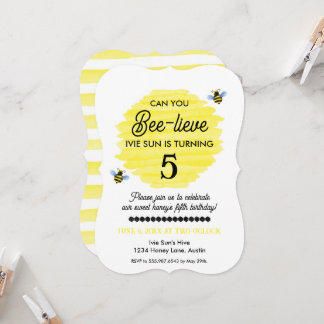 Can You Bee-lieve Bee Birthday Invitation