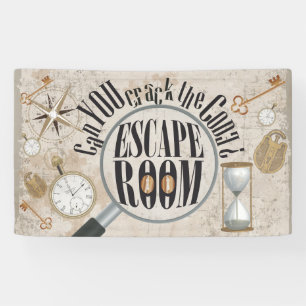 Can You Crack the Code? Escape Room Game Party Banner