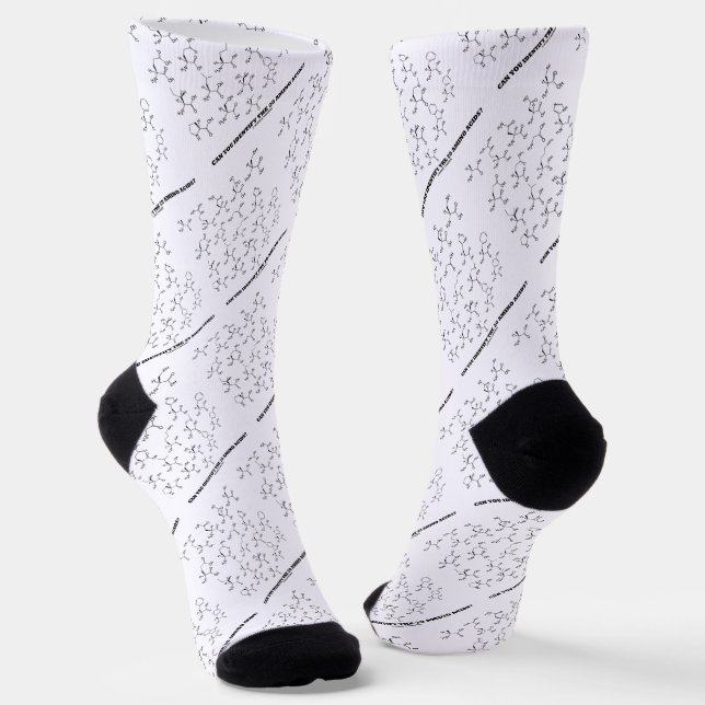 Can You Identify The 20 Amino Acids? Biochemistry Socks (Angled)
