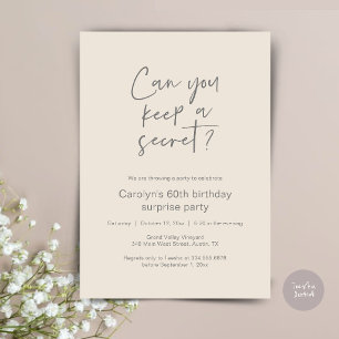 Can You Keep A Secret Surprise Birthday Party Invitation