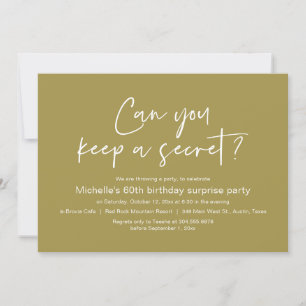 Can You Keep A Secret, Surprise Birthday Party Invitation