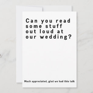 Can You Read Out Loud? Funny Weddding  Invitation