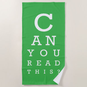 Can you read this? beach towel