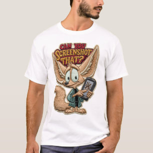 Can You Screenshot That Funny Fennec Fox Embroider T-Shirt