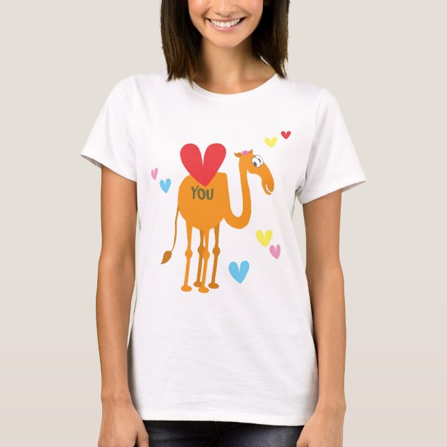 Can You Tell I Love You Camel and Hearts Tshirt (Front)