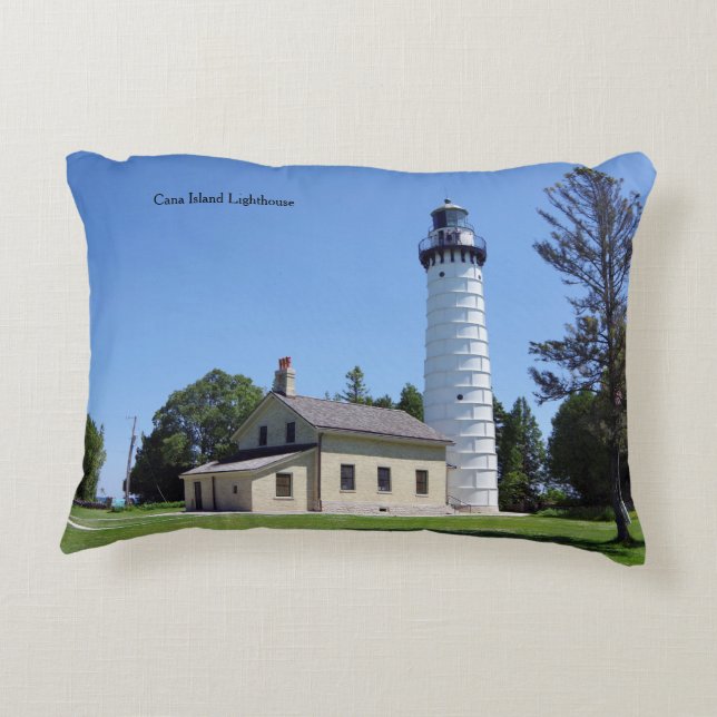 Cana Island Lighthouse accent pillow (Back)