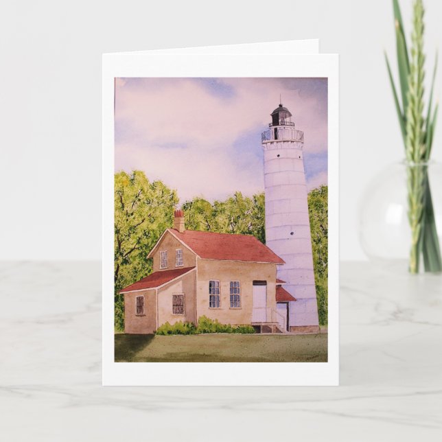 Cana Island Lighthouse Blank Greeting Card (Front)