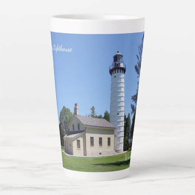 Cana Island Lighthouse latte mug (Front)