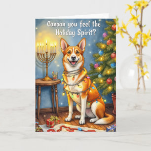 Canaan Dog Christmas Funny Holiday Pun Greeting Card