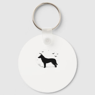 Canaan Dog � Halloween Moon Silhouette Classic T-S Key Ring