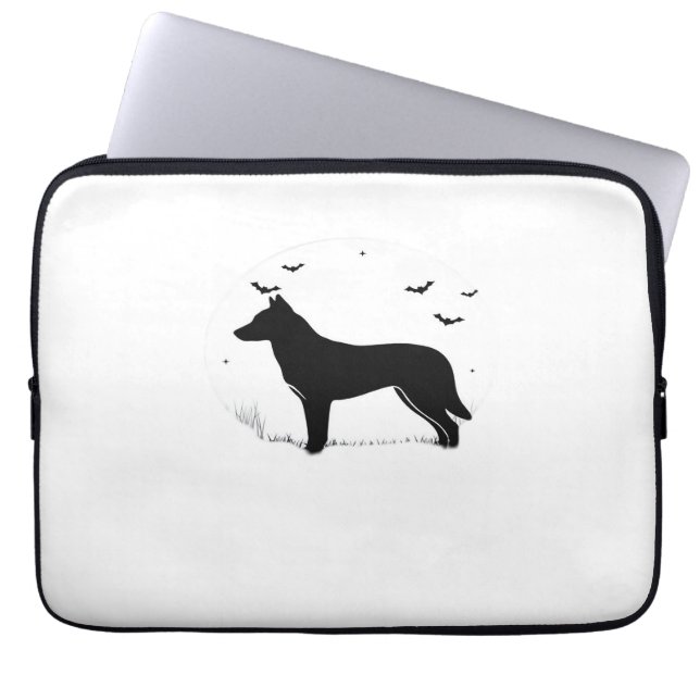 Canaan Dog – Halloween Moon Silhouette Classic T-S Laptop Sleeve (Front)