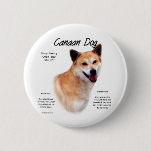 Canaan Dog History Design 6 Cm Round Badge
