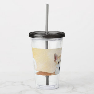 Canaan Dog Painting - Cute Original Dog Art Acrylic Tumbler