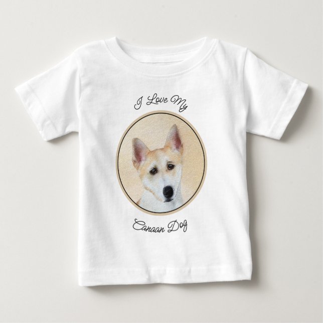 Canaan Dog Painting - Cute Original Dog Art Baby T-Shirt (Front)