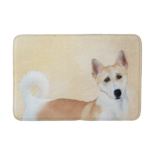Canaan Dog Painting - Cute Original Dog Art Bath Mat