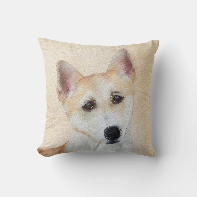 Canaan Dog Painting - Cute Original Dog Art Cushion (Front)