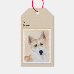 Canaan Dog Painting - Cute Original Dog Art Gift Tags