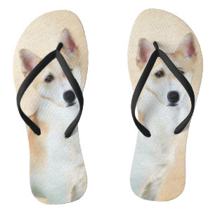 Canaan Dog Painting - Cute Original Dog Art Thongs