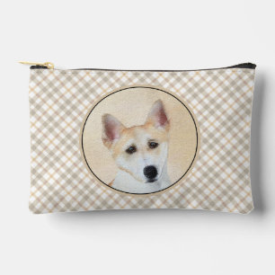 Canaan Dog Painting Cute Original Pet Dog Art Accessory Pouch