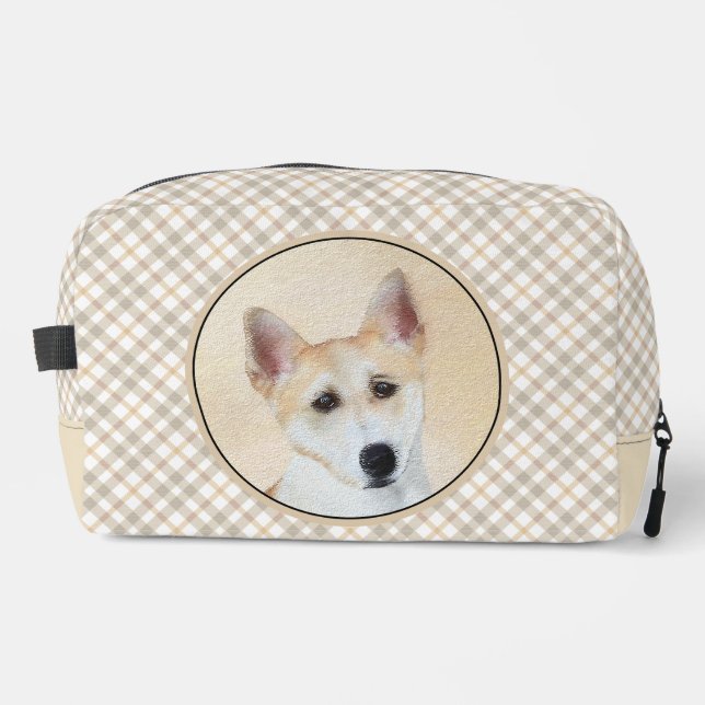 Canaan Dog Painting Cute Original Pet Dog Art Dopp Kit (Front)