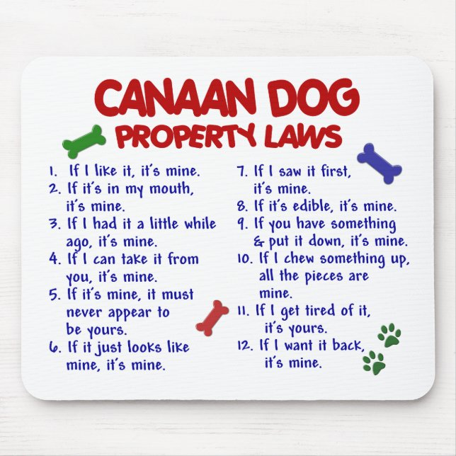 CANAAN DOG Property Laws 2 Mouse Pad (Front)