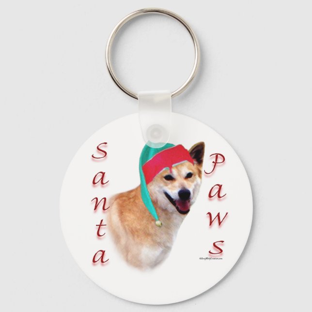 Canaan Dog Santa Paws Key Ring (Front)