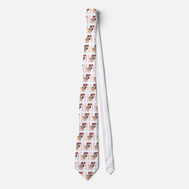 Canaan Dog Santa Paws Tie (Front)