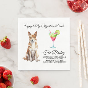 Canaan Dog Signature Drink Wedding Pet Napkin