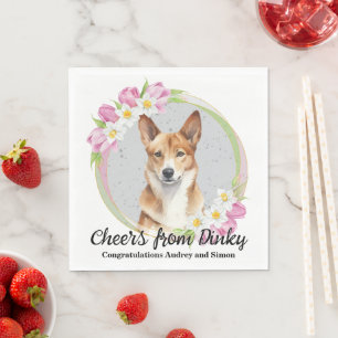 Canaan Dog Wedding Napkins With Photo