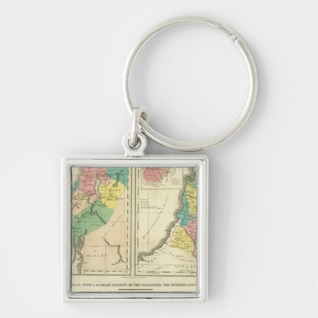 Canaan - Israel Atlas Map Key Ring (Front)