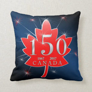 Canada 150 Birthday Celebration Maple Leaf Cushion