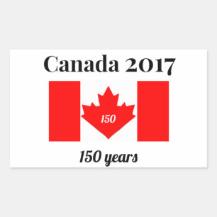 Canada 150 in 2017 Heart Flag Rectangular Sticker