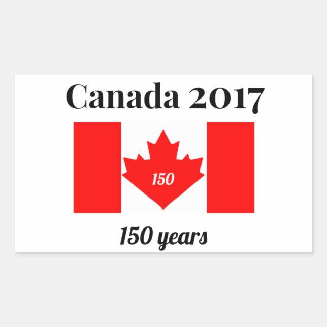 Canada 150 in 2017 Heart Flag Rectangular Sticker (Front)