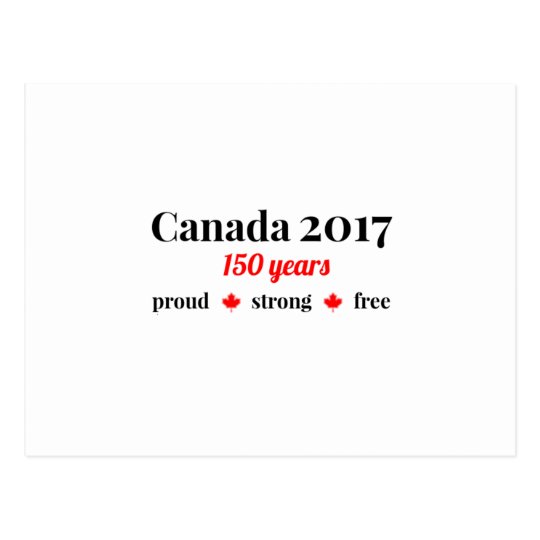 Canada 150 in 2017 Proud and Free Postcard