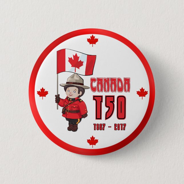 Canada 150 Years Anniversary 6 Cm Round Badge (Front)