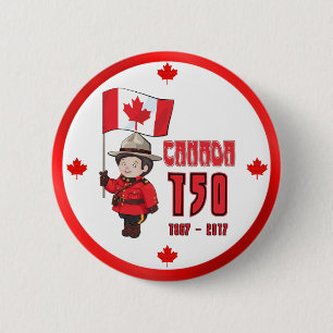 Canada 150 Years Anniversary 6 Cm Round Badge
