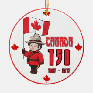 Canada 150 Years Anniversary Ceramic Ornament
