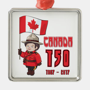 Canada 150 Years Anniversary Metal Ornament