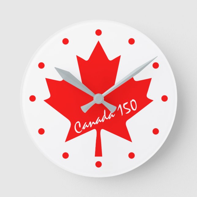 Canada 150 years anniversary one-of-a-kind round clock (Front)