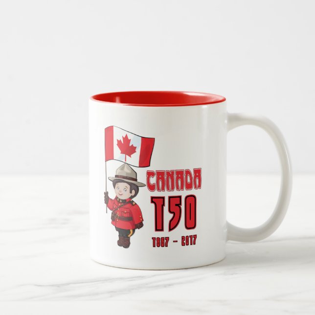 Canada 150 Years Anniversary Two-Tone Coffee Mug (Right)