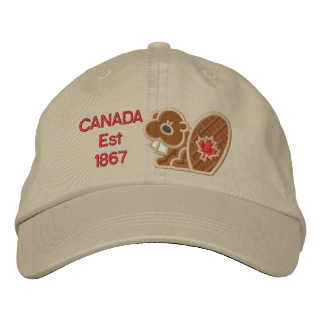 Canada 150 Years Celebrate Beaver Embroidered Hat (Front)