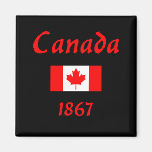 Canada 1867 Old Balthazar Font Flag Dark Colour Magnet