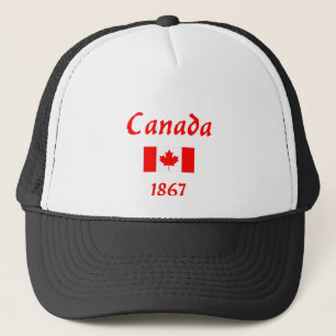Canada 1867 Old Balthazar Font Flag Dark Colour Trucker Hat