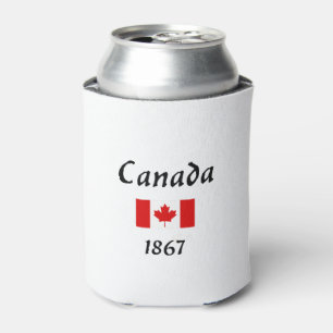 Canada 1867 Old Balthazar Font Flag Light-Color Can Cooler