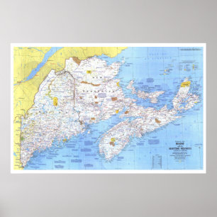 " Canada: 1975 Maine with the Maritime Provinces Poster