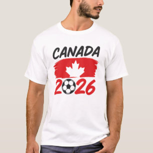 Canada 2026 Soccer Fan Design with Maple Leaf T-Shirt